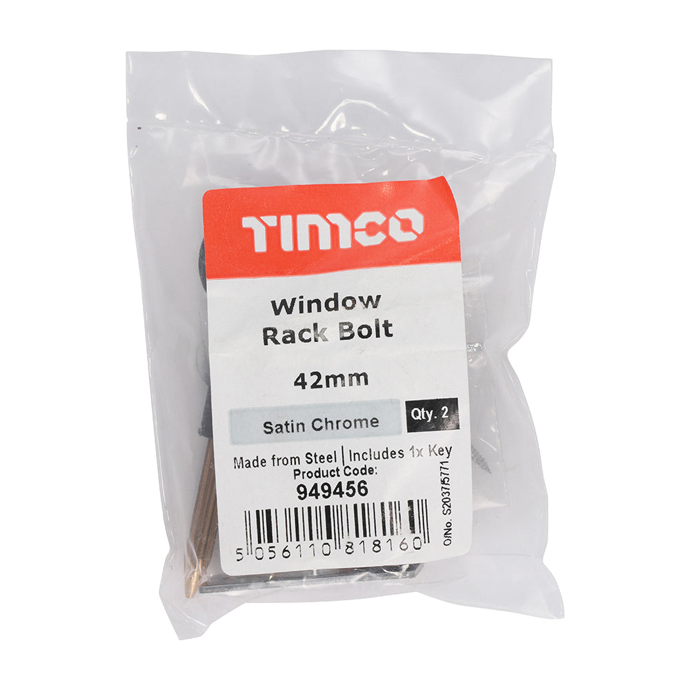 Window Rack Bolt Sat. Chrome - 42mm (Pack 2)