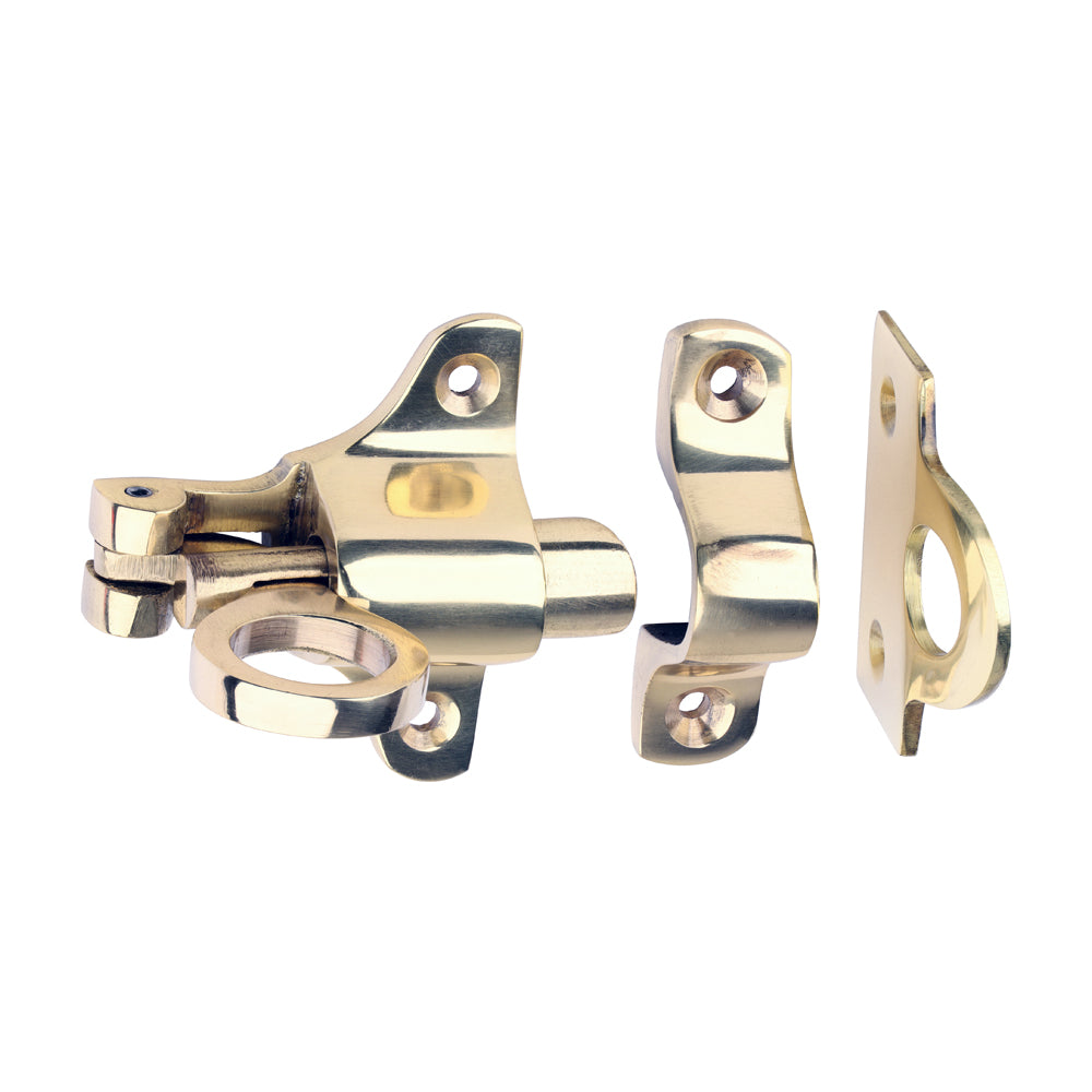 Fanlight Catch - Polished Brass 50 x 60