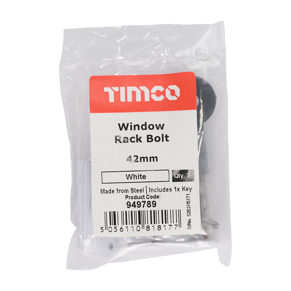 Window Rack Bolt White - 42mm (Pack 2)