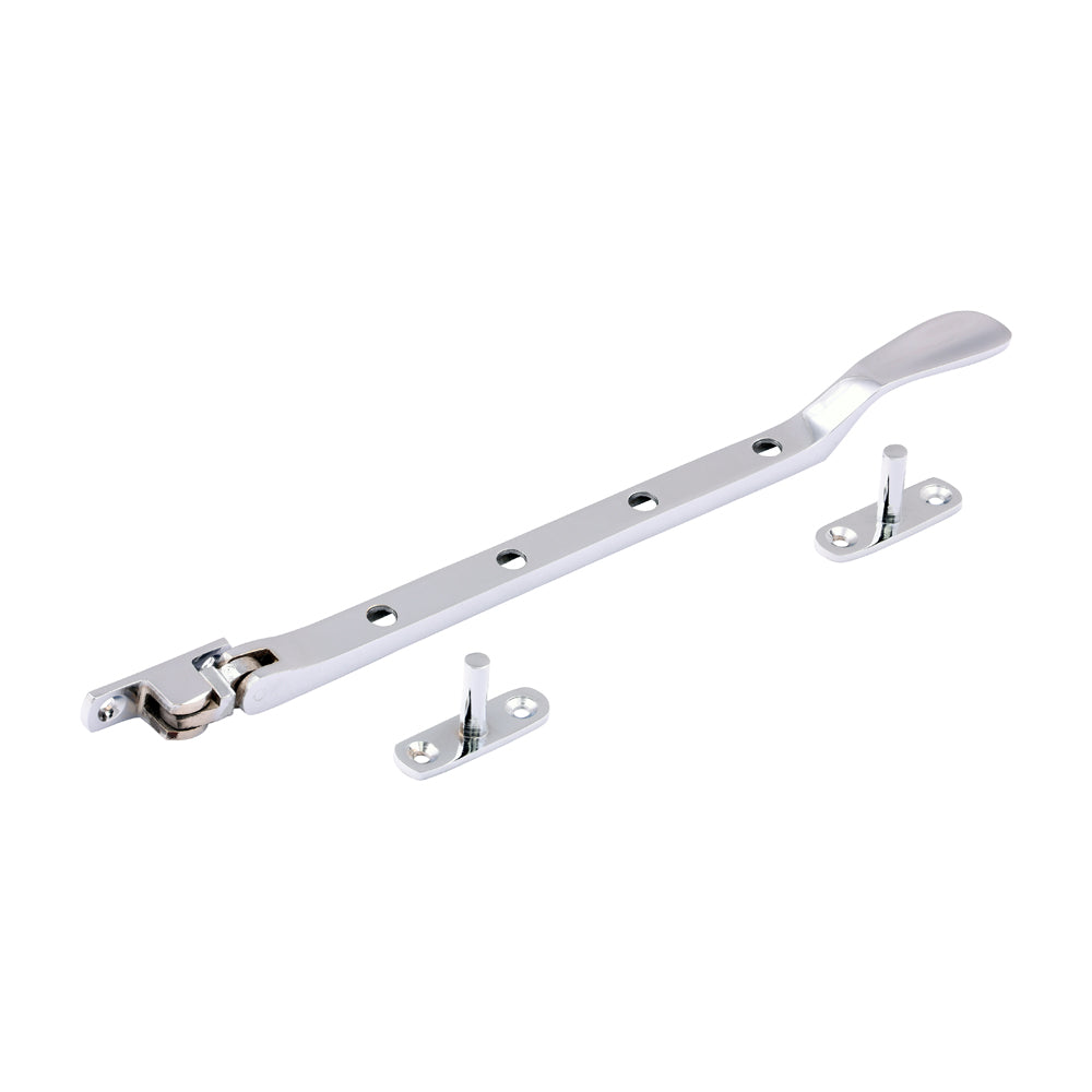 Victorian Pattern Casement Stay - Polished Chrome 240mm