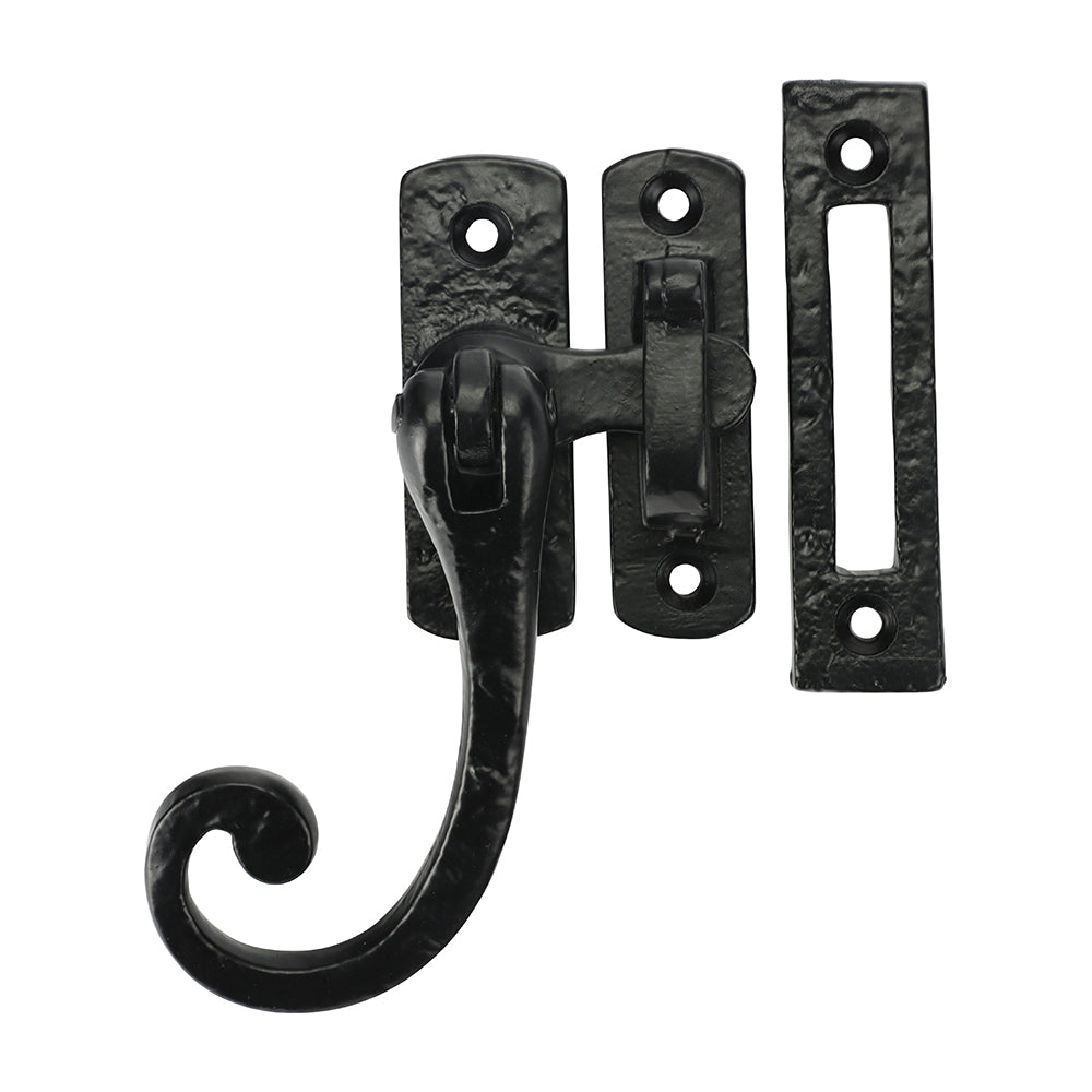 Curly Casement Fastener AntBLK - 86mm