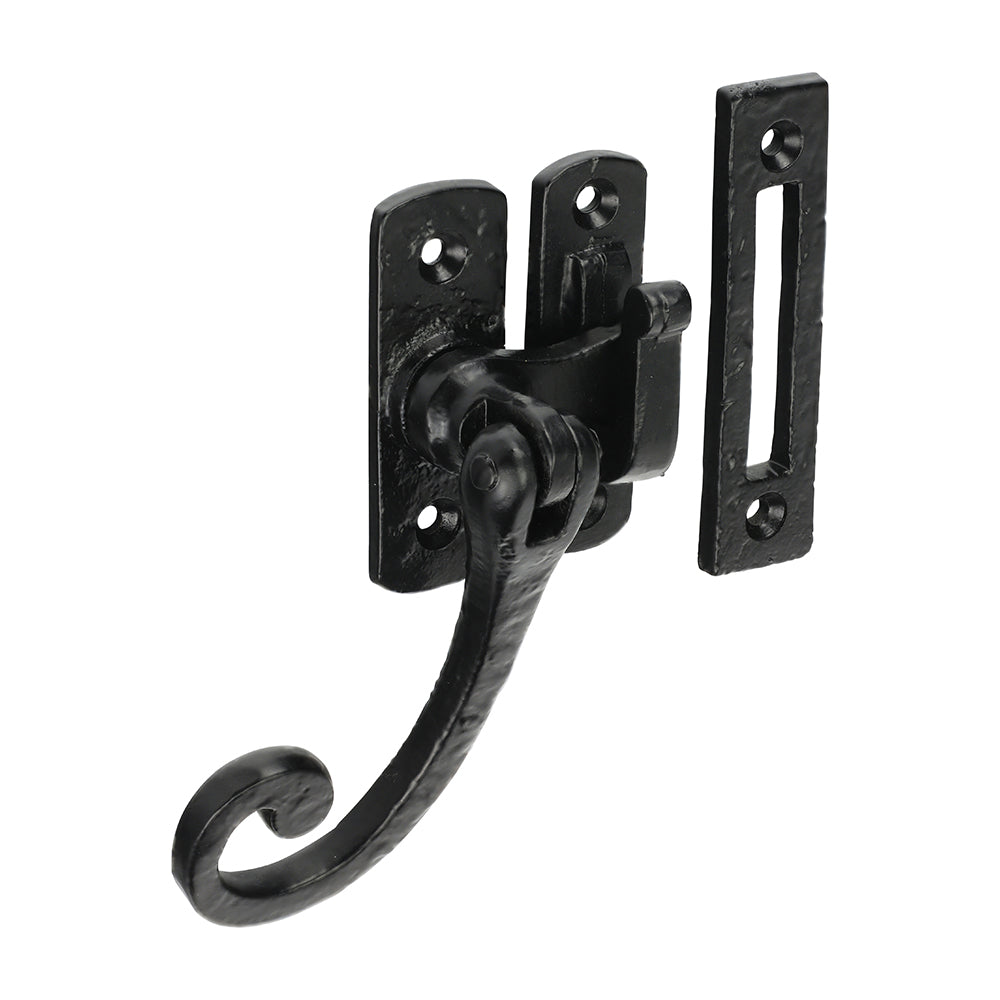Curly Casement Fastener AntBLK - 86mm