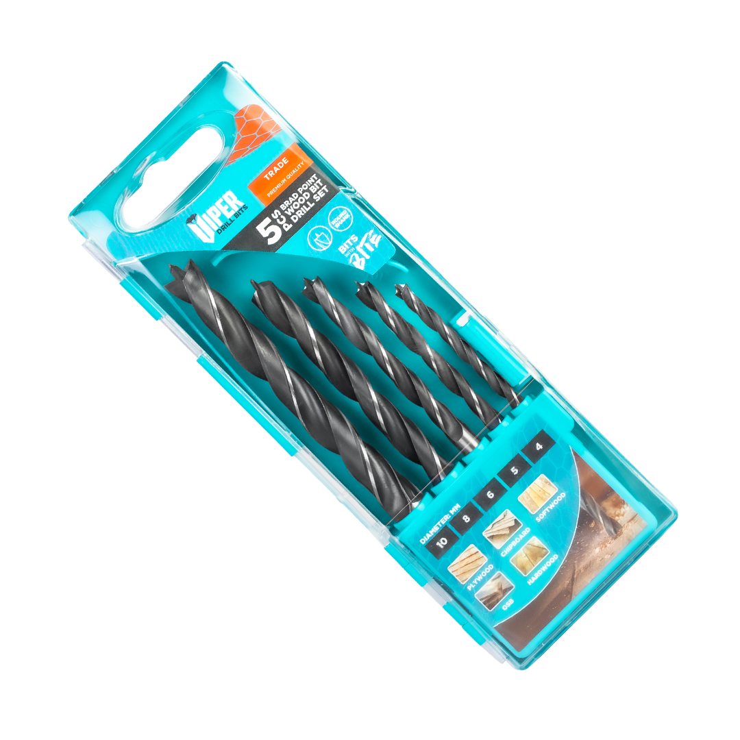 Samac VPTBPWSET5 Brad Point Wood Bit Set (5pc)