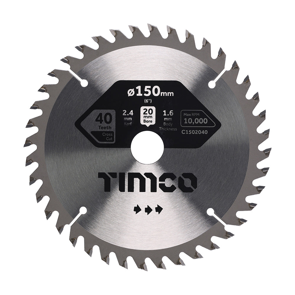 Circular Saw Blade - Trimming/Crosscut - Medium/Fine 150 x 20 x 40T
