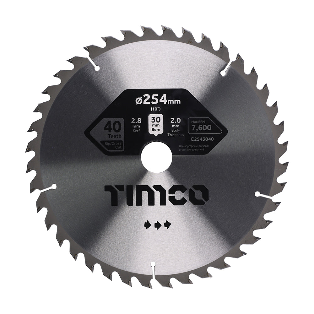 Circular Saw Blade - Combination - Medium 254 x 30 x 40T