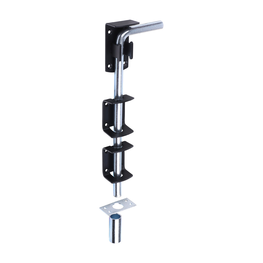 Garage Drop Down Bolt - Black 12"