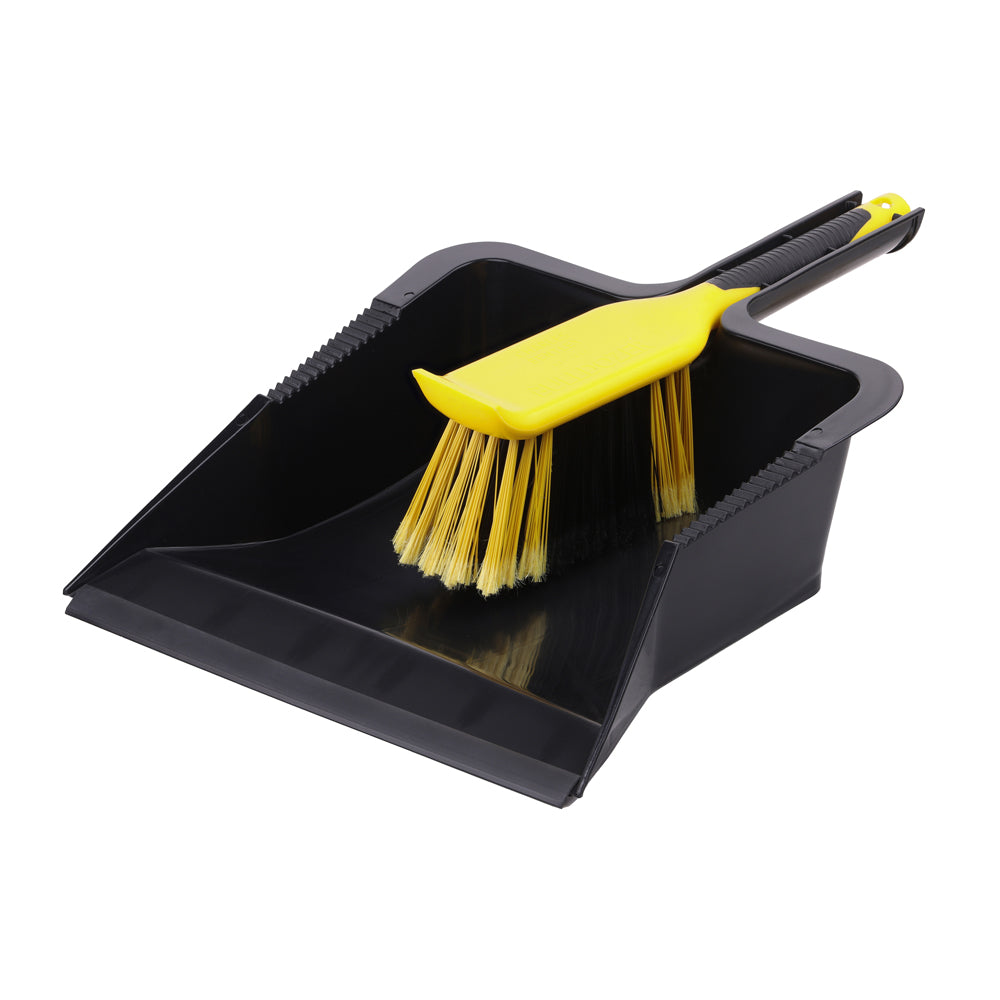 Bulldozer Heavy Duty Dustpan & Brush Set 6.5"|12" - Pack of 6