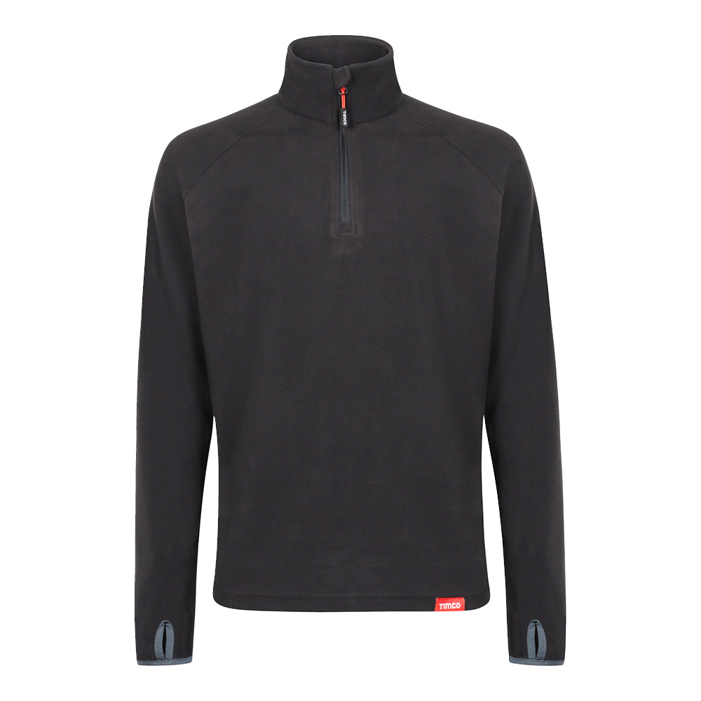 Half Zip Overhead Fleece -Black Medium