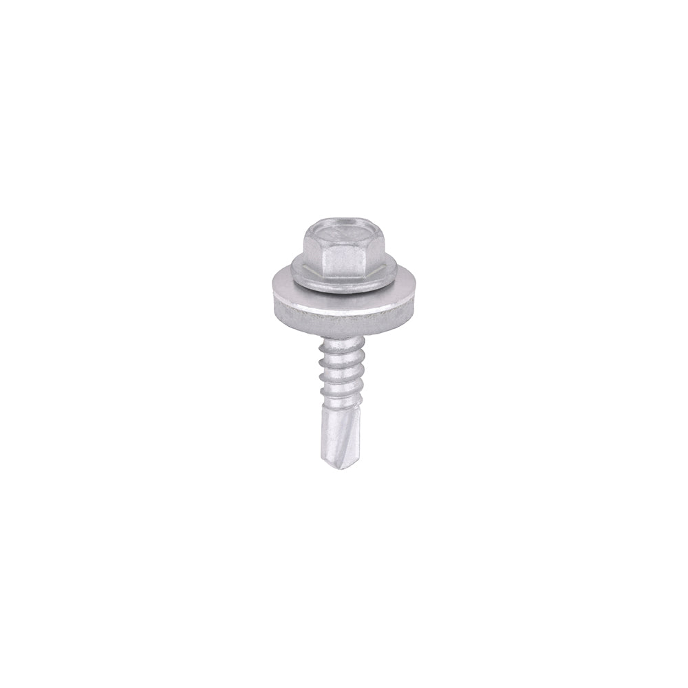 Metal Construction Light Section Screws - Hex - EPDM Washer - Self-Drilling - Exterior - Silver Organic 5.5 x 25
