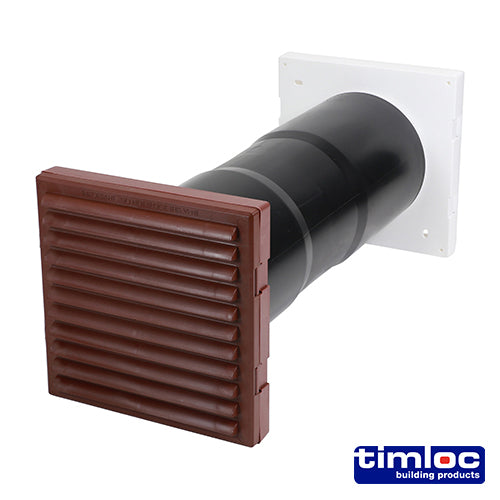Timloc Aero Core Through-Wall Vent Set with Baffle - Brown - ACV7BR 127 x 350