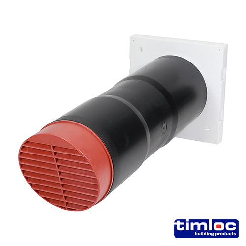 Timloc Aero Core Through-Wall Vent High Rise and Baffle - Terracotta - ACV7HRTE 127 x 350