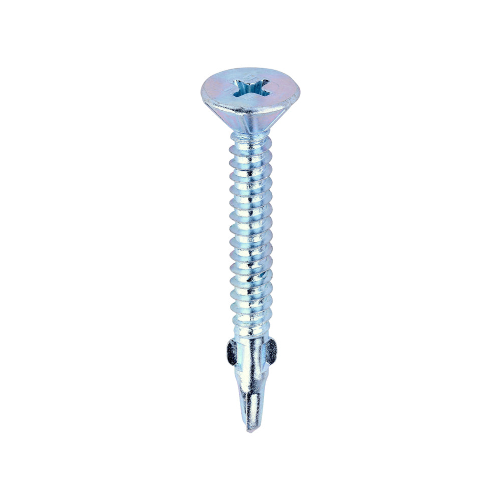 Metal Construction Timber to Light Section Screws - Countersunk - Wing-Tip - Self-Drilling - Zinc 4.2 x 38