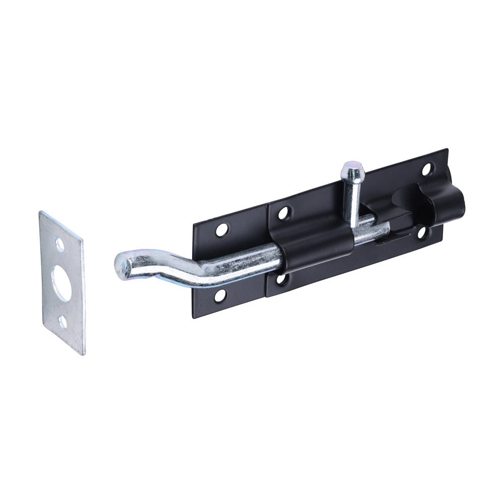 Necked Tower Bolt - Black 4"