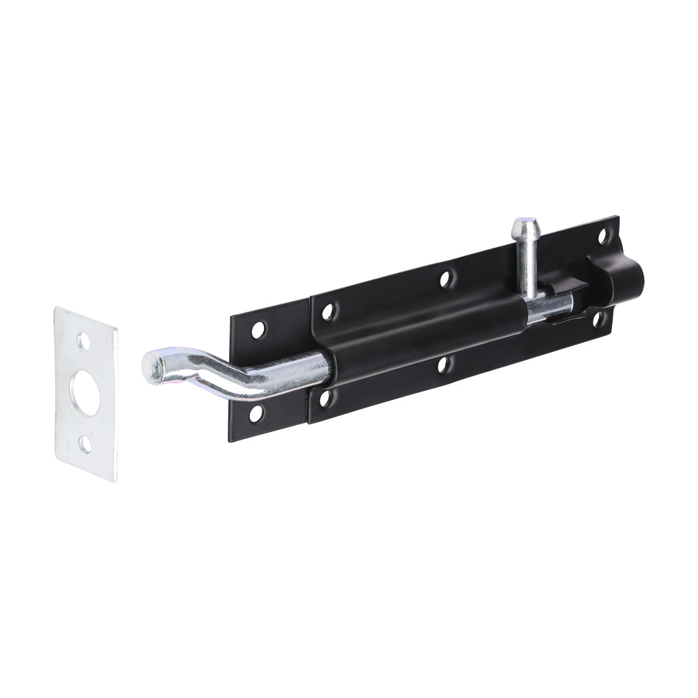 Necked Tower Bolt - Black 6"