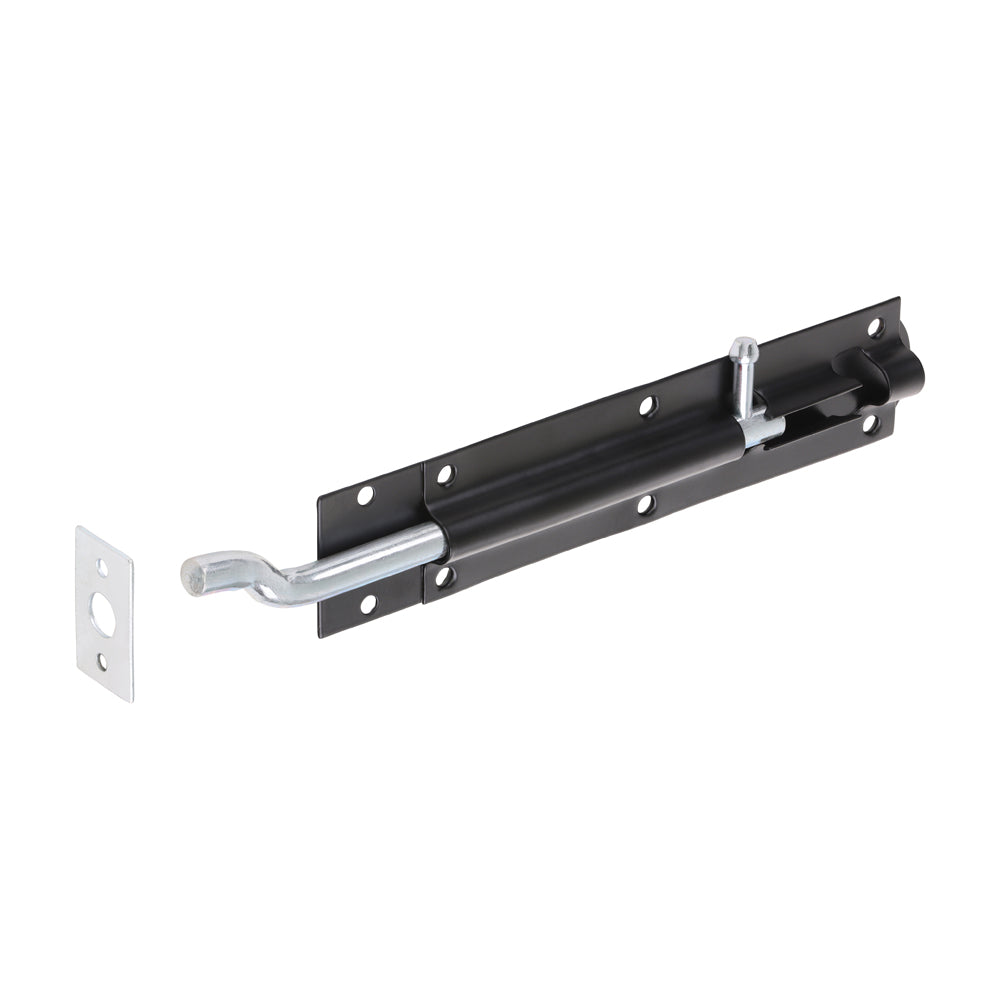 Necked Tower Bolt - Black 8"