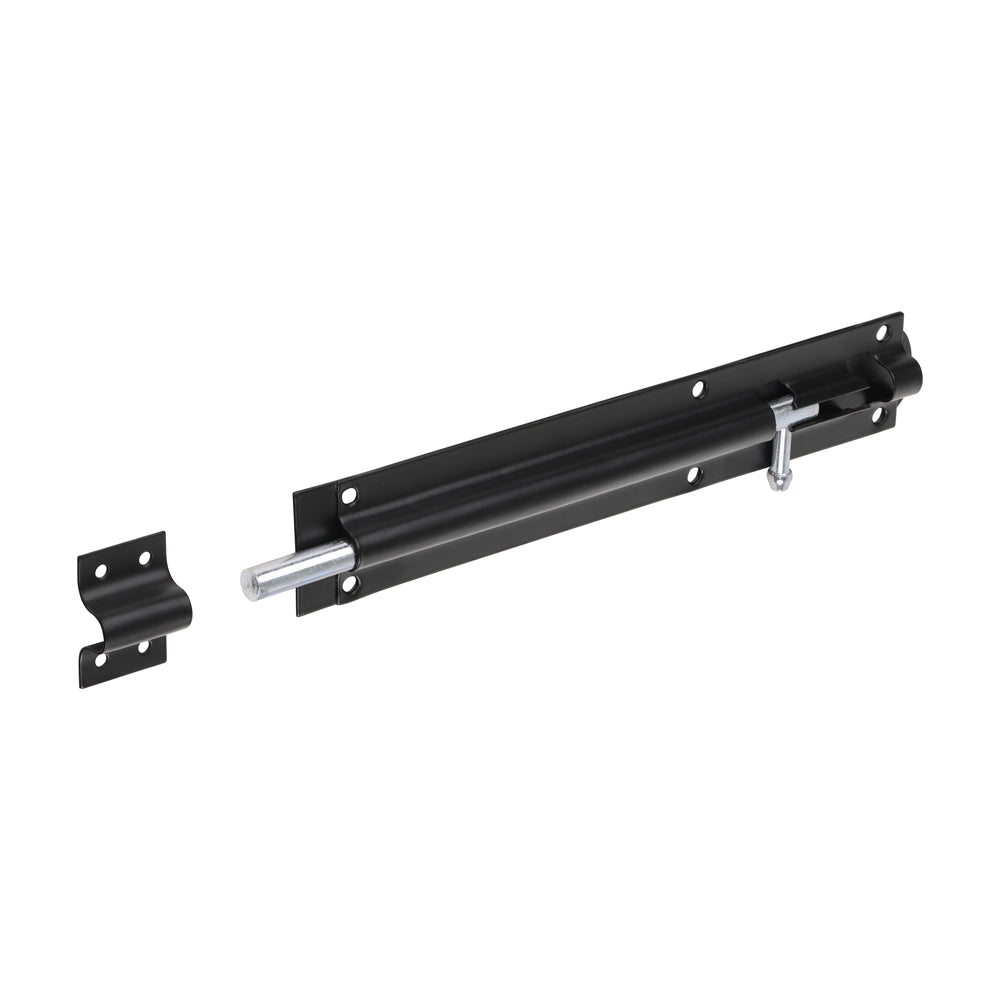 Straight Tower Bolt - Black 10"