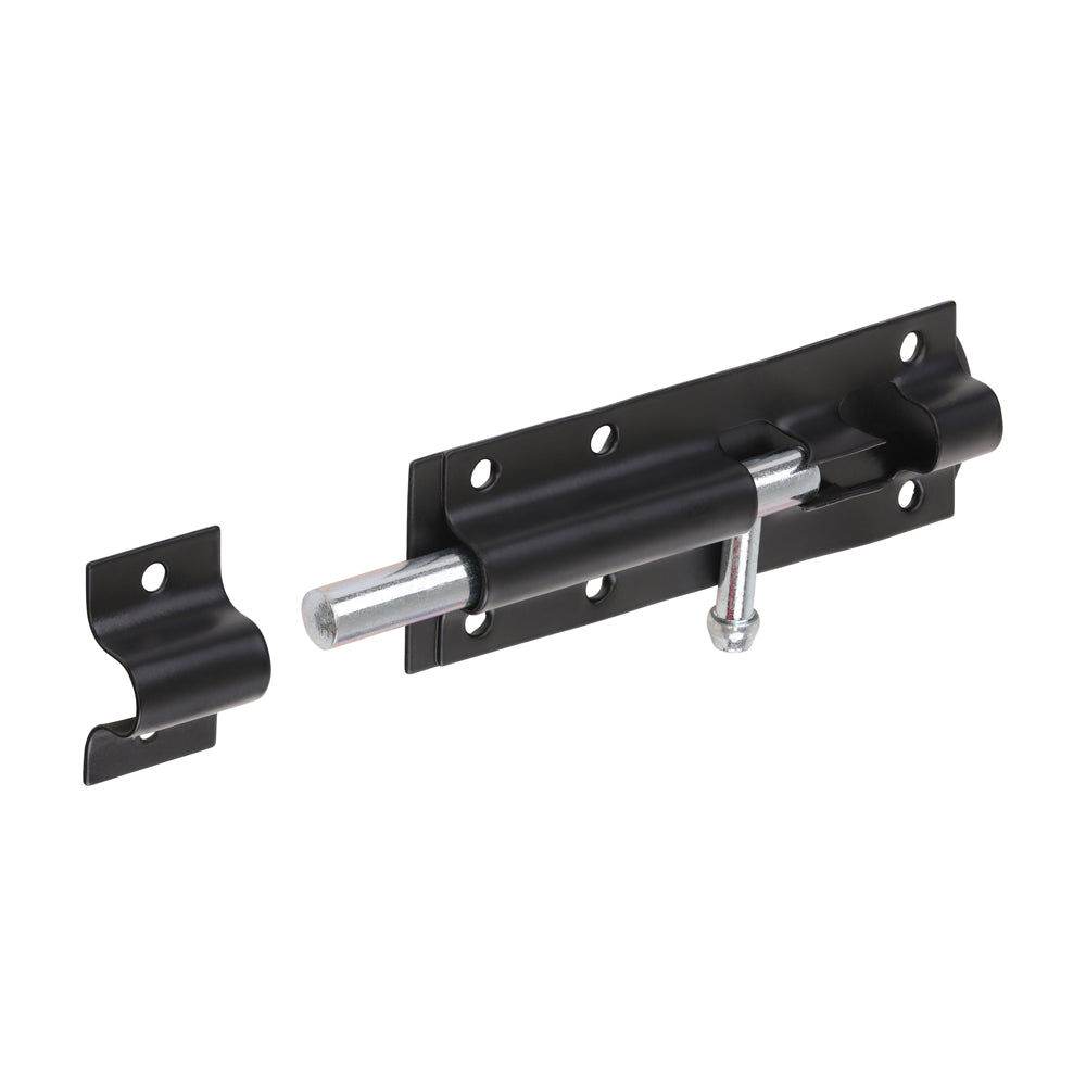 Straight Tower Bolt - Black 4"