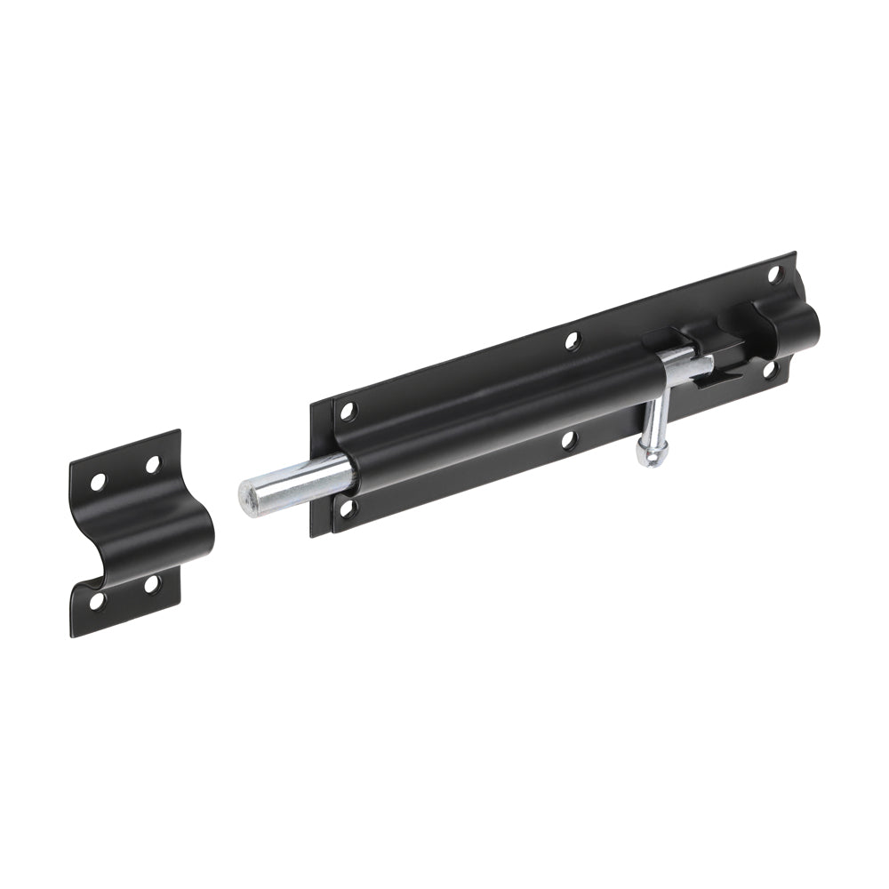 Straight Tower Bolt - Black 6"