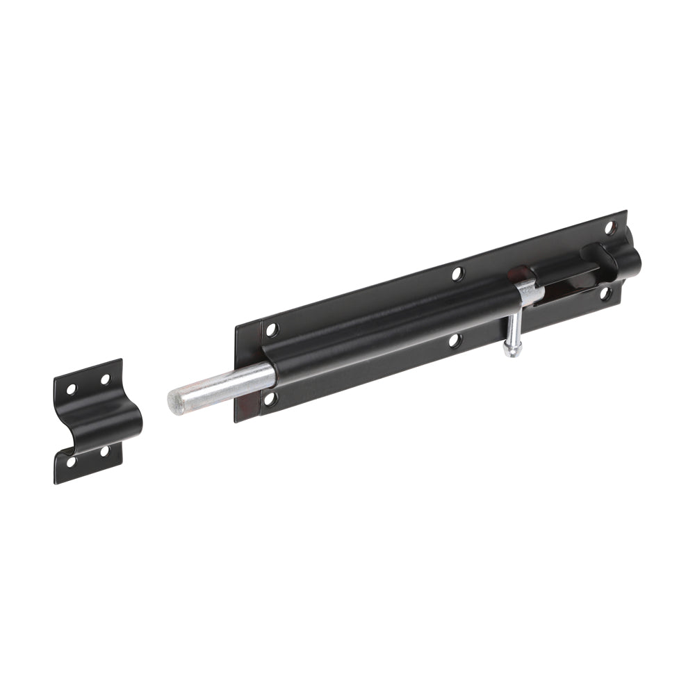 Straight Tower Bolt - Black 8"