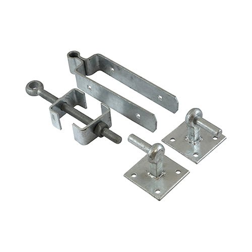 Adjustable Fieldgate Hinge Set With Hook On Plate - Hot Dipped Galvanised