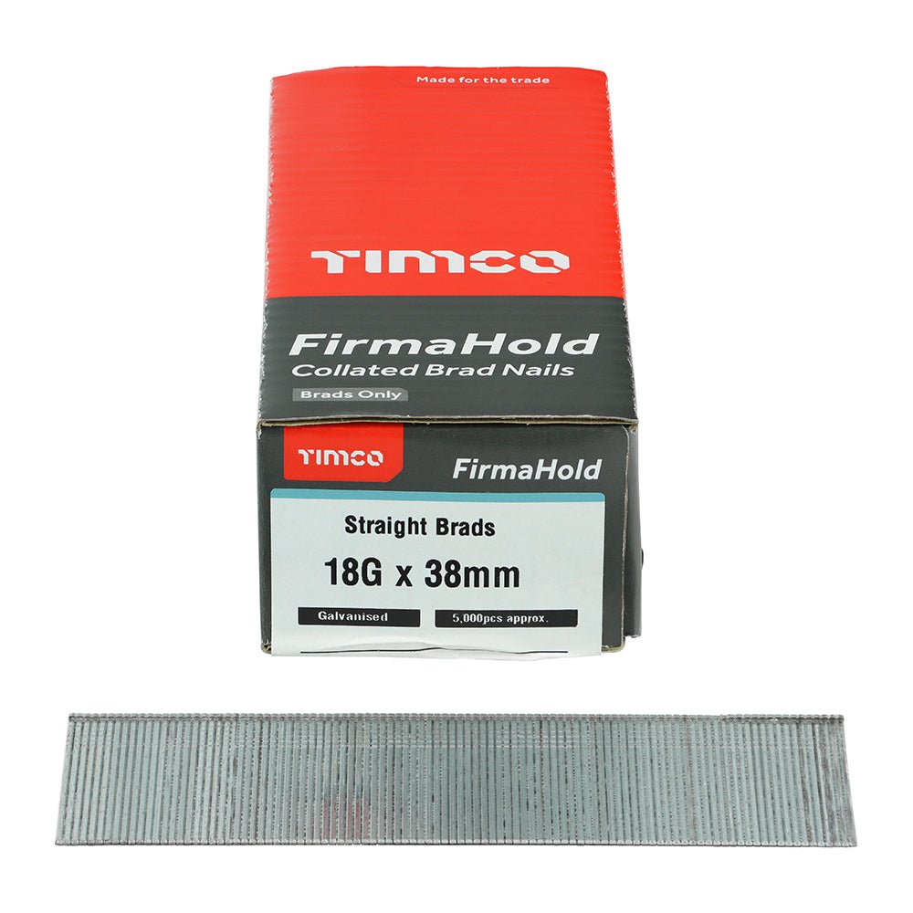FirmaHold Collated Brad Nails - 18 Gauge - Straight - Galvanised