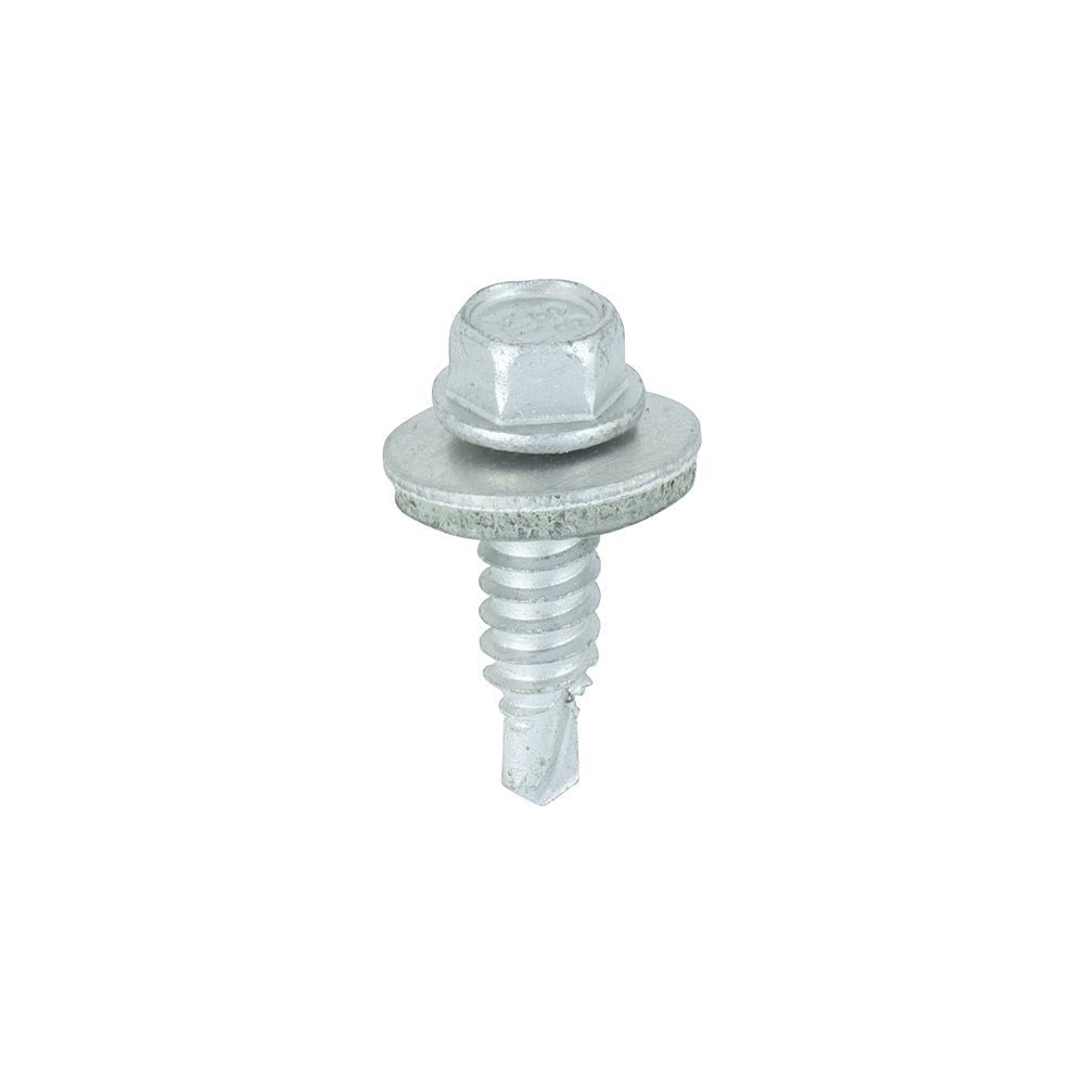 Metal Construction Stitching Screws - For Sheet to Sheet - Hex - EPDM Washer - Bi-Metal - Exterior - Silver Organic