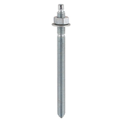 Chemical Anchor Threaded Studs, Nuts & Washers - Zinc - Pack 2