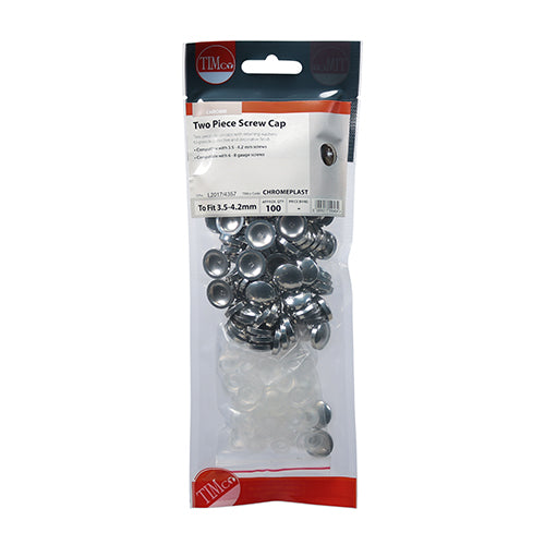 Two Piece Screw Caps - Chrome