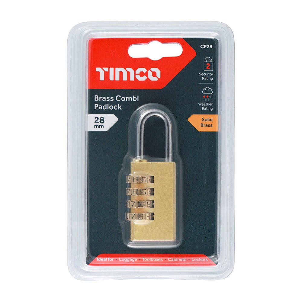 Brass Combination Padlock - 28mm