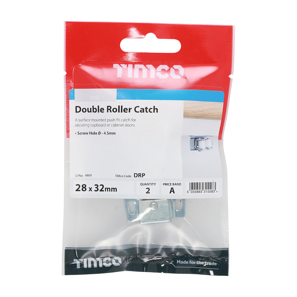 Double Roller Catch - 28 x 32 x 1 (Pack 2)
