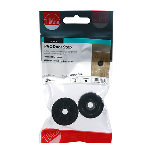 PVC Door Stop - Black - 32 x 21 (Pack 2)