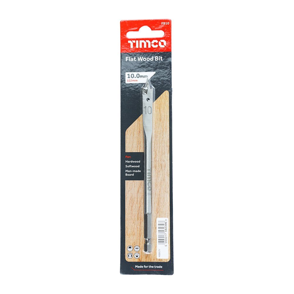 Flat Wood Bit - 10.0 x 152