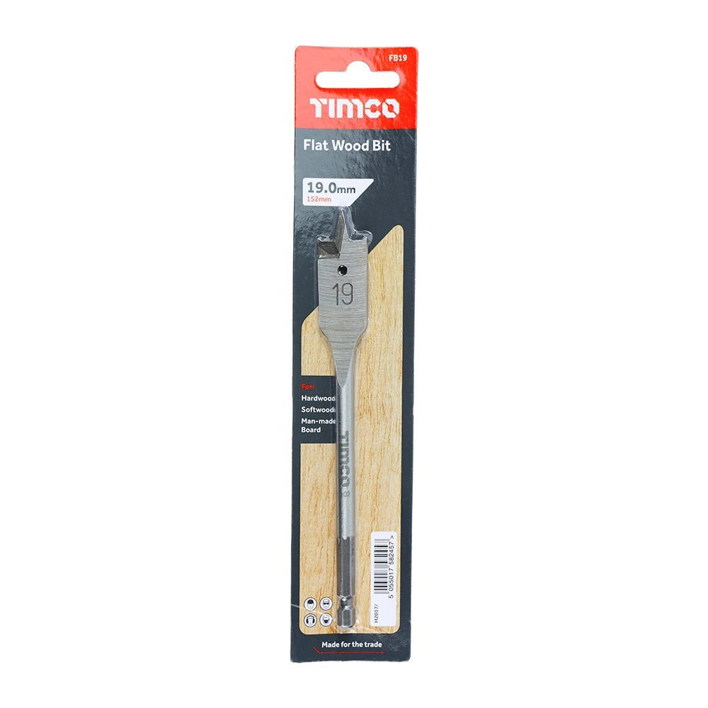 Flat Wood Bit - 19.0 x 152