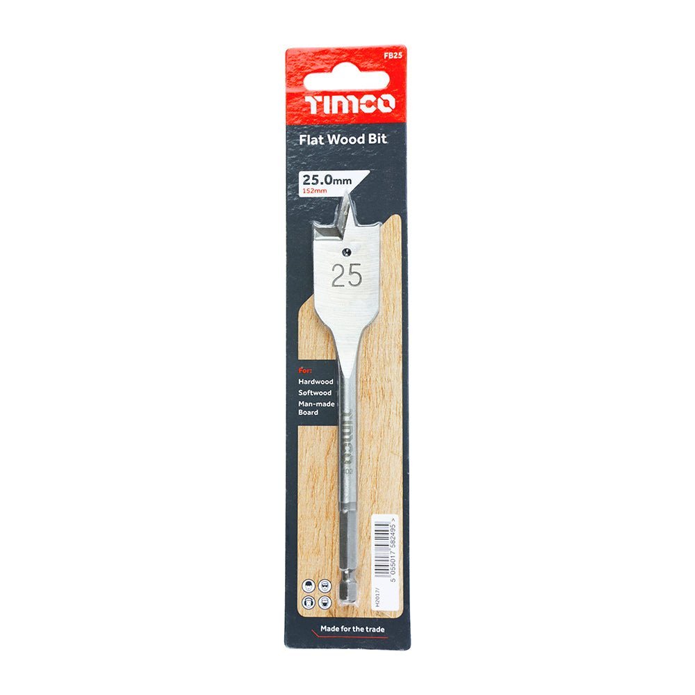 Flat Wood Bit - 25.0 x 152