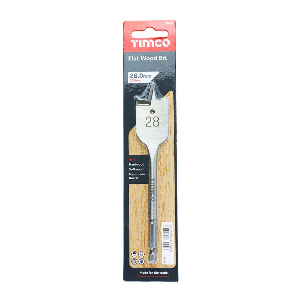 Flat Wood Bit - 28.0 x 152