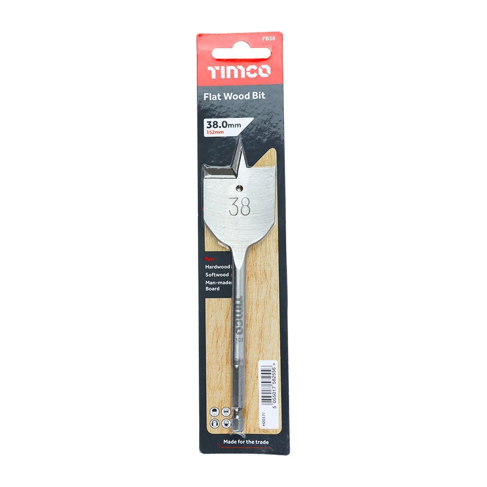 Flat Wood Bit - 38.0 x 152