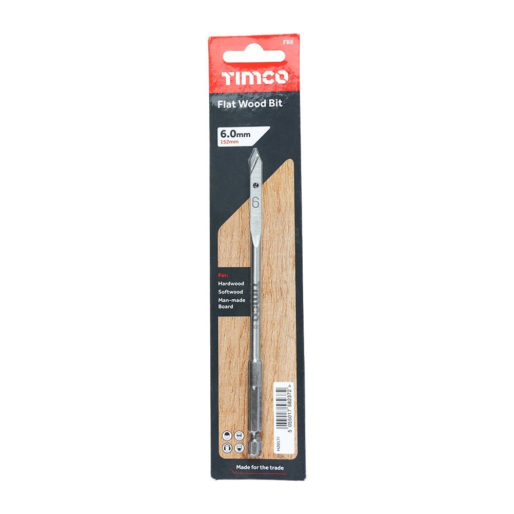 Flat Wood Bit - 6.0 x 152