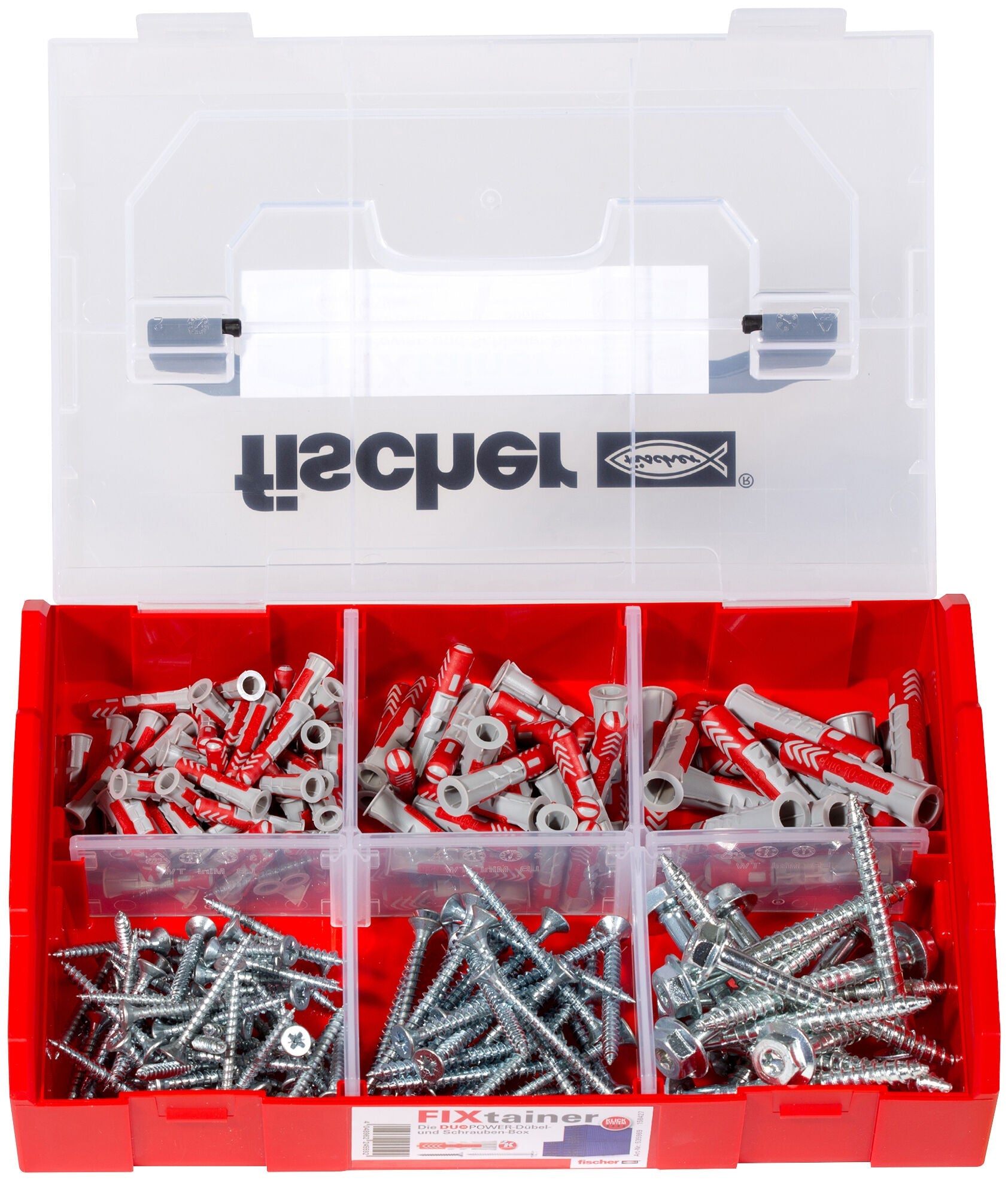 Fischer FixTainer - DuoPower Plugs with Screws (210 parts)