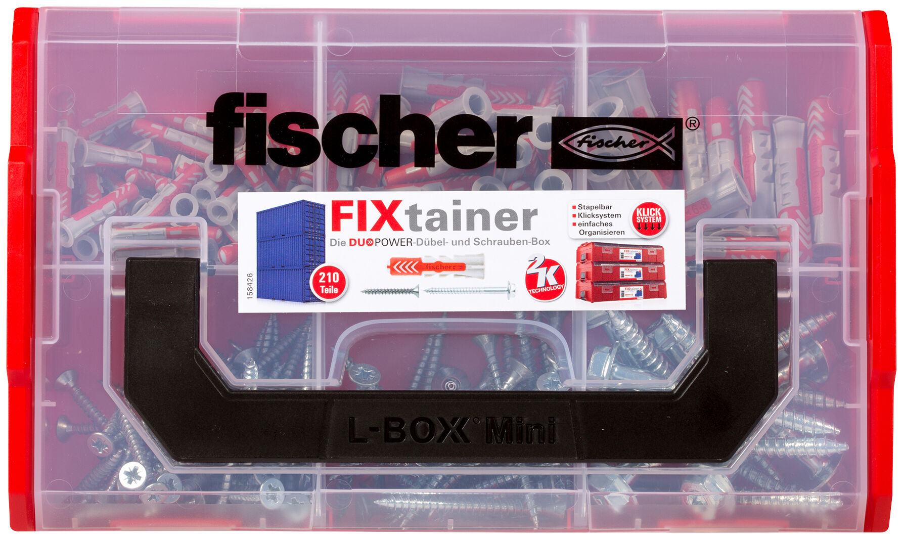 Fischer FixTainer - DuoPower Plugs with Screws (210 parts)