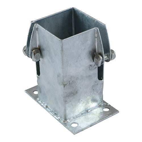 Flush Fit Bolt Down Shoe - Bolt Secure - Hot Dipped Galvanised - Pack 10
