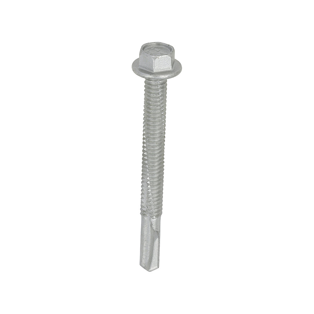Metal Construction Heavy Section Screws - Hex - Self-Drilling Tek Screw - Exterior - Silver Organic