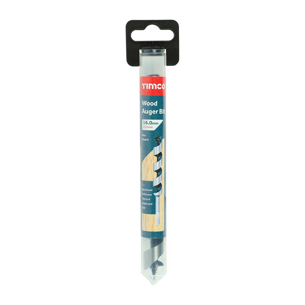 Wood Auger Bit - Hex Shank - 16.0 x 155