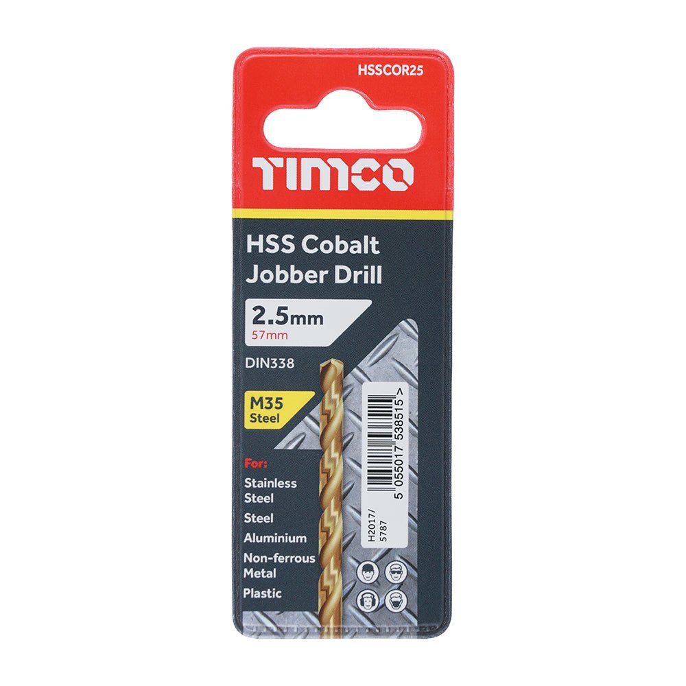 Ground Jobber Drills - Cobalt M35 - 2.5mm