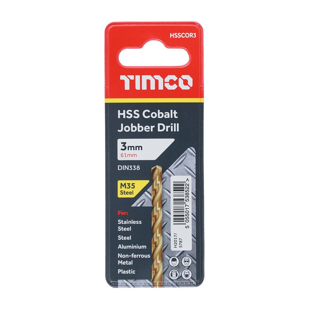Ground Jobber Drills - Cobalt M35 - 3.0mm