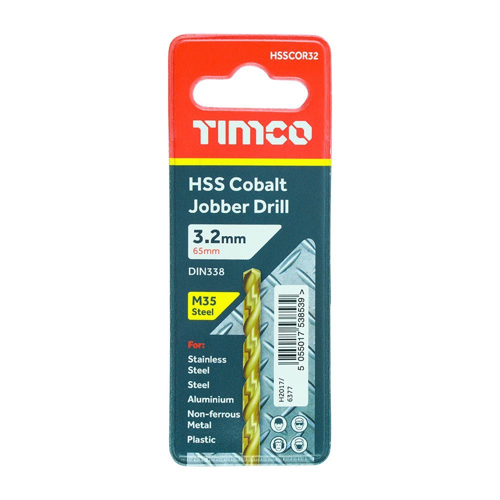 Ground Jobber Drills - Cobalt M35 - 3.2mm