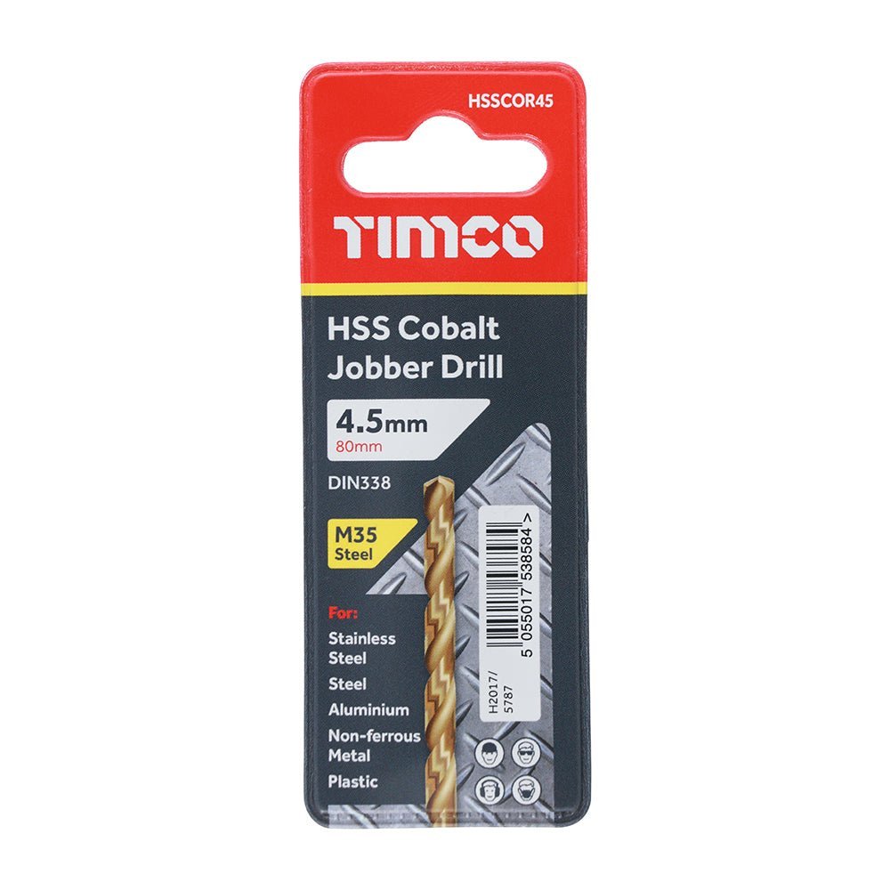 Ground Jobber Drills - Cobalt M35 - 4.5mm