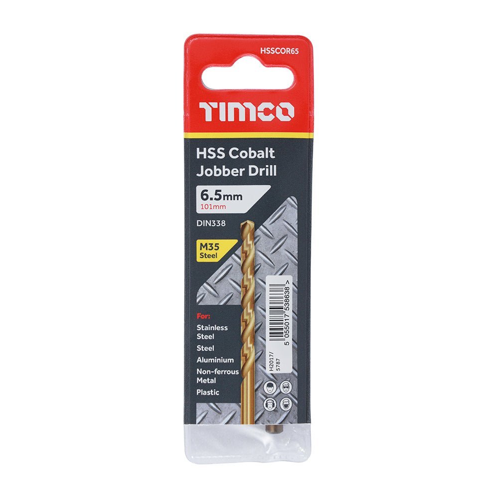 Ground Jobber Drills - Cobalt M35 - 6.5mm