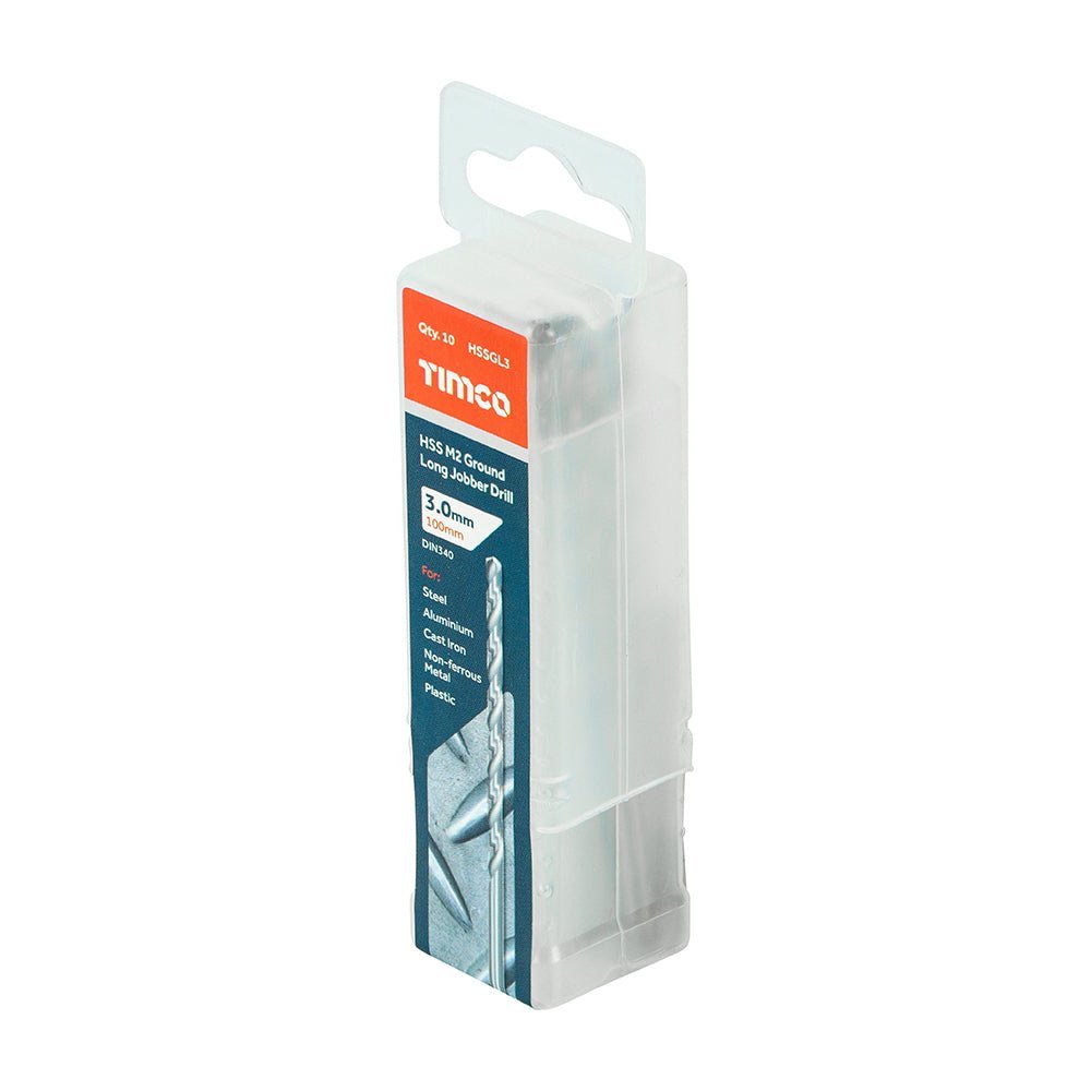 Ground Long Jobber Drills - HSS M2 - 3.0mm