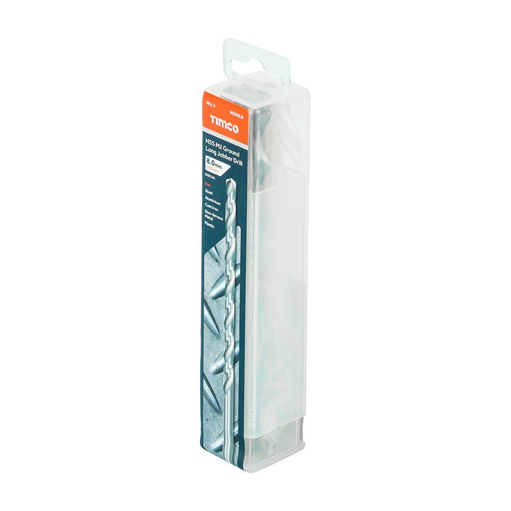 Ground Long Jobber Drills - HSS M2 - 8.0mm