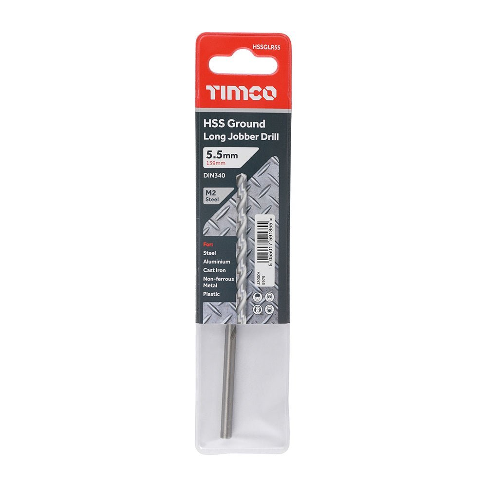 Ground Long Jobber Drills - HSS M2 - 5.5mm